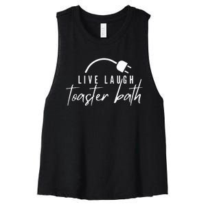 live laugh toaster bath Women's Racerback Cropped Tank