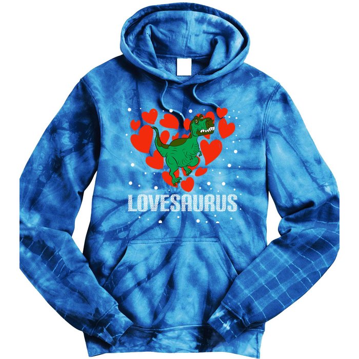 Lovesaurus Love Tgiftrex Dinosaur Heart Valentine's Day Cool Gift Tie Dye Hoodie