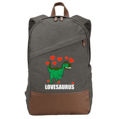 Lovesaurus Love Tgiftrex Dinosaur Heart Valentine's Day Gift Cotton Canvas Backpack