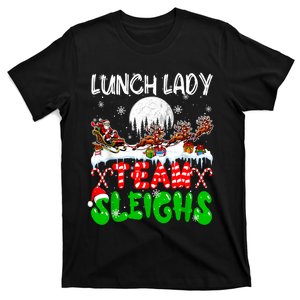 Lunch Lady Team Sleighs Xmas Job Santa Sleigh Reindeer T-Shirt