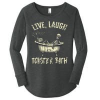 Live Laugh Toaster Bath Skeleton Bathroom Women's Perfect Tri Tunic Long Sleeve Shirt