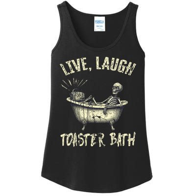 Live Laugh Toaster Bath Skeleton Bathroom Ladies Essential Tank