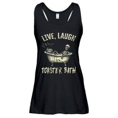 Live Laugh Toaster Bath Skeleton Bathroom Ladies Essential Flowy Tank