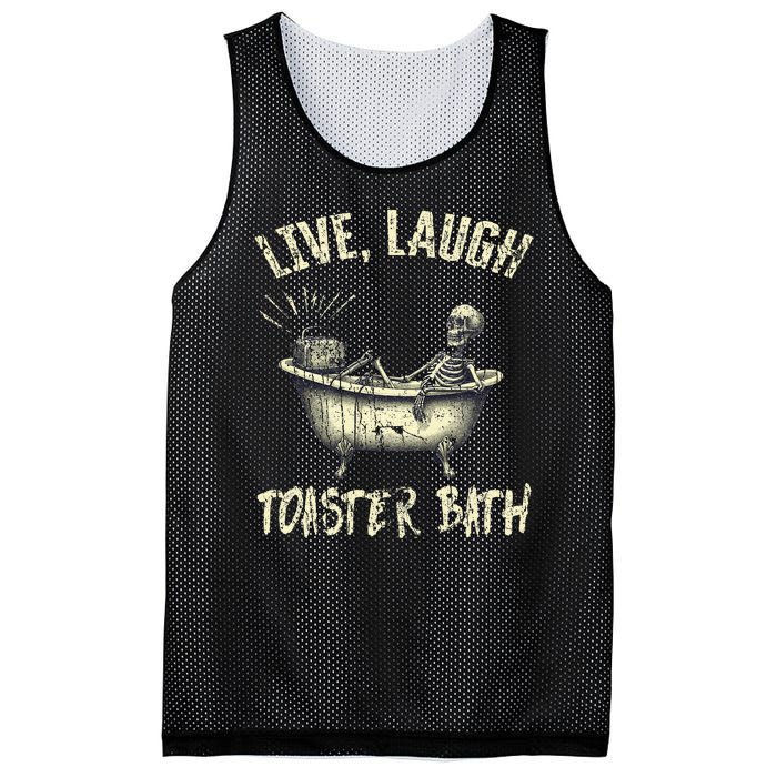 Live Laugh Toaster Bath Skeleton Bathroom Mesh Reversible Basketball Jersey Tank