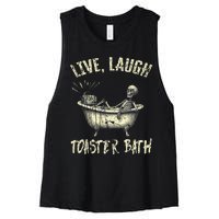 Live Laugh Toaster Bath Skeleton Bathroom Women's Racerback Cropped Tank