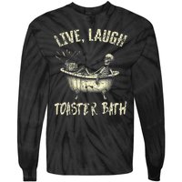 Live Laugh Toaster Bath Skeleton Bathroom Tie-Dye Long Sleeve Shirt