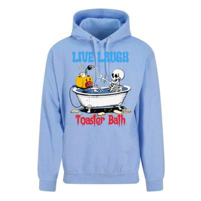 Live Laugh Toaster Bath Funny Skeleton Bathroom Halloween Unisex Surf Hoodie