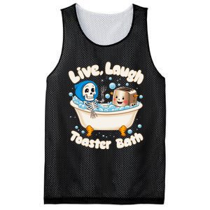 Live Laugh Toaster Bath Skeleton Funny Saying Mesh Reversible Basketball Jersey Tank