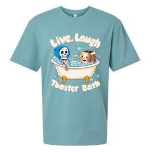 Live Laugh Toaster Bath Skeleton Funny Saying Sueded Cloud Jersey T-Shirt