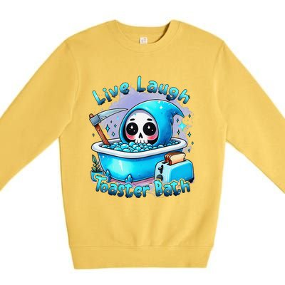 Live Laugh Toaster Bath Skull Halloween Premium Crewneck Sweatshirt