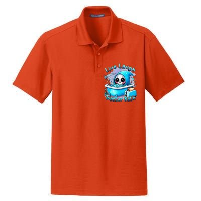 Live Laugh Toaster Bath Skull Halloween Dry Zone Grid Polo