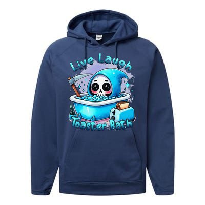 Live Laugh Toaster Bath Skull Halloween Performance Fleece Hoodie