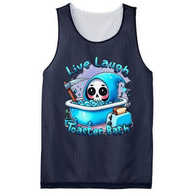 Live Laugh Toaster Bath Skull Halloween Mesh Reversible Basketball Jersey Tank