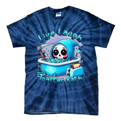 Live Laugh Toaster Bath Skull Halloween Tie-Dye T-Shirt