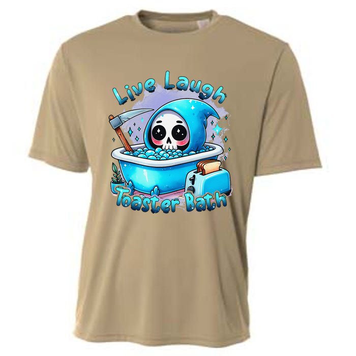 Live Laugh Toaster Bath Skull Halloween Cooling Performance Crew T-Shirt