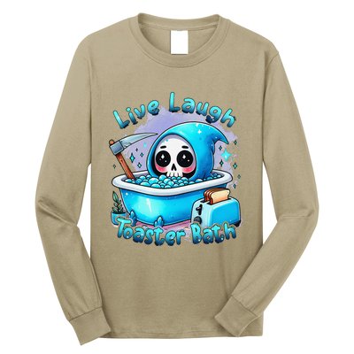 Live Laugh Toaster Bath Skull Halloween Long Sleeve Shirt