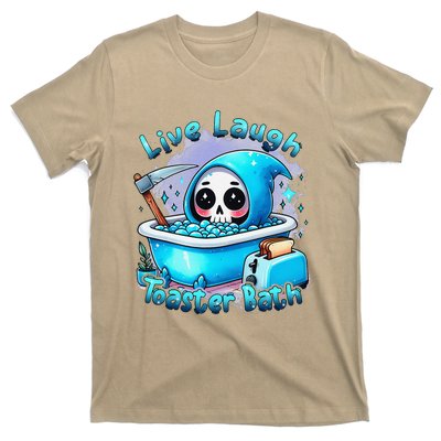 Live Laugh Toaster Bath Skull Halloween T-Shirt