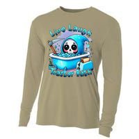 Live Laugh Toaster Bath Skull Halloween Cooling Performance Long Sleeve Crew