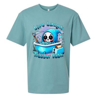 Live Laugh Toaster Bath Skull Halloween Sueded Cloud Jersey T-Shirt