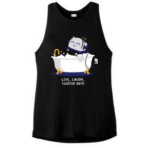 Live Laugh Toaster Bath Ladies PosiCharge Tri-Blend Wicking Tank