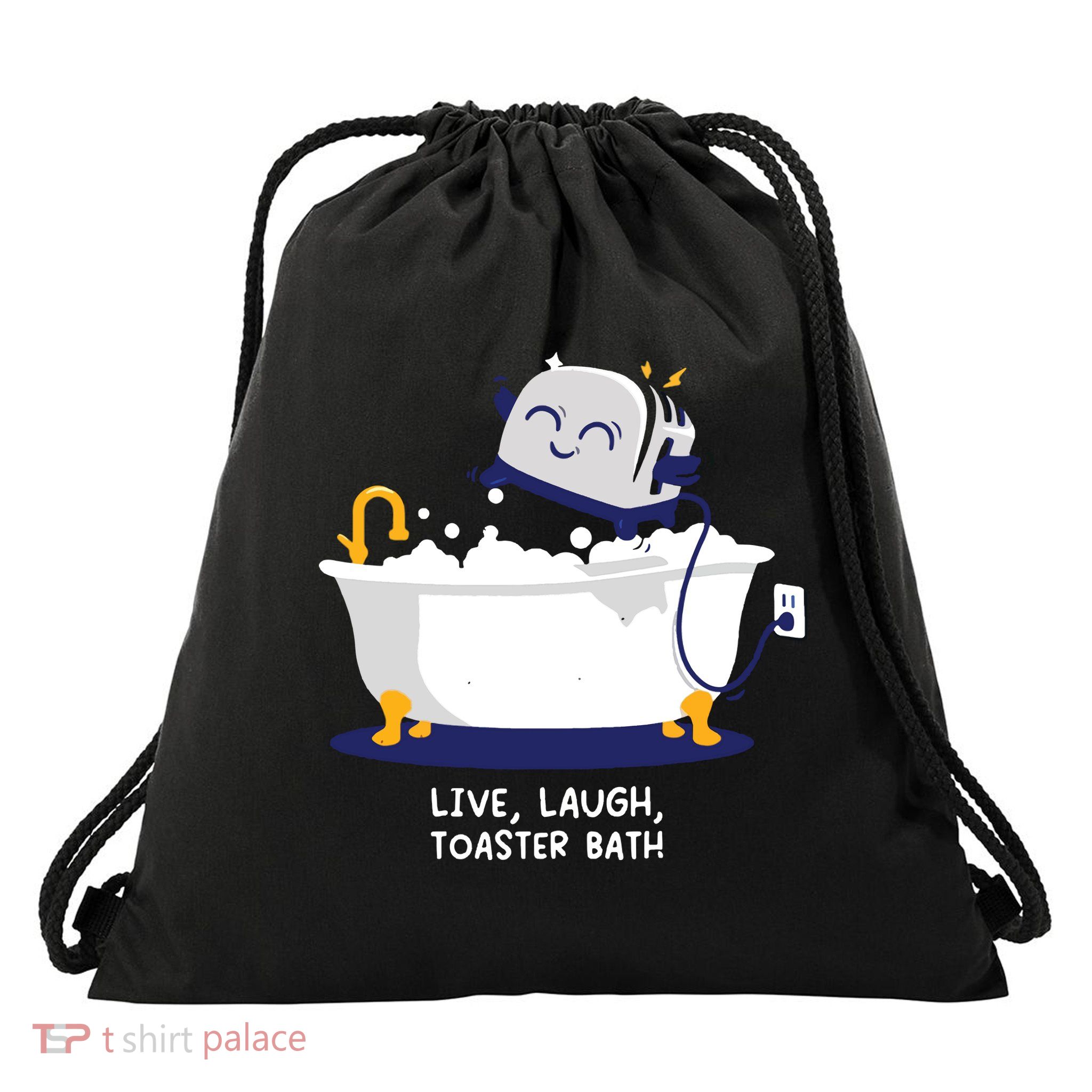 Live Laugh Toaster Bath Drawstring Bag