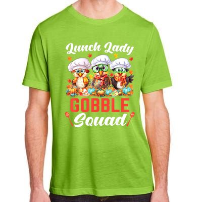 Lunch Lady Thanksgiving Funny Lunch Lady Gobble Squad Adult ChromaSoft Performance T-Shirt