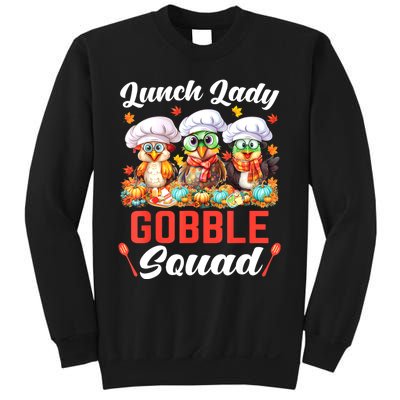 Lunch Lady Thanksgiving Funny Lunch Lady Gobble Squad Sweatshirt