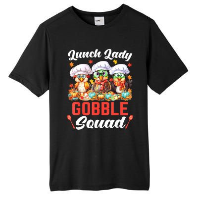 Lunch Lady Thanksgiving Funny Lunch Lady Gobble Squad Tall Fusion ChromaSoft Performance T-Shirt