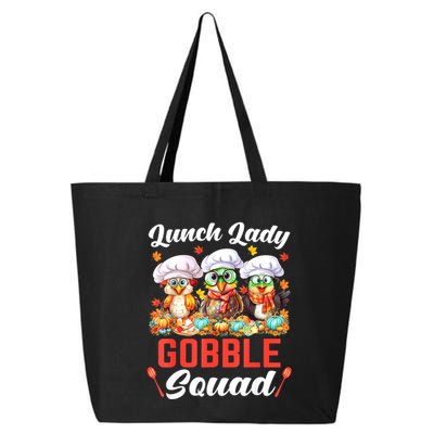 Lunch Lady Thanksgiving Funny Lunch Lady Gobble Squad 25L Jumbo Tote