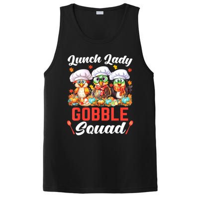 Lunch Lady Thanksgiving Funny Lunch Lady Gobble Squad PosiCharge Competitor Tank