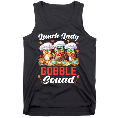 Lunch Lady Thanksgiving Funny Lunch Lady Gobble Squad Tank Top