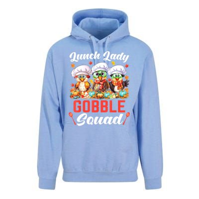 Lunch Lady Thanksgiving Funny Lunch Lady Gobble Squad Unisex Surf Hoodie