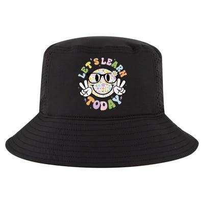 Lets Learn Today Groovy Smile Face Motivational Teacher Cool Comfort Performance Bucket Hat