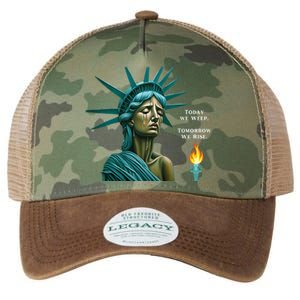 Lady Liberty Today We Weep Tomorrow We Rise For The Usa Legacy Tie Dye Trucker Hat