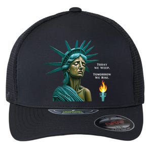 Lady Liberty Today We Weep Tomorrow We Rise For The Usa Flexfit Unipanel Trucker Cap