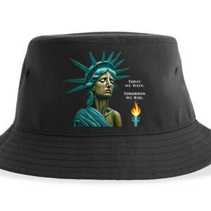 Lady Liberty Today We Weep Tomorrow We Rise For The Usa Sustainable Bucket Hat