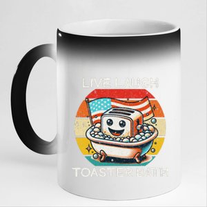 Live Laugh Toaster Bath Dark Humor 11oz Black Color Changing Mug