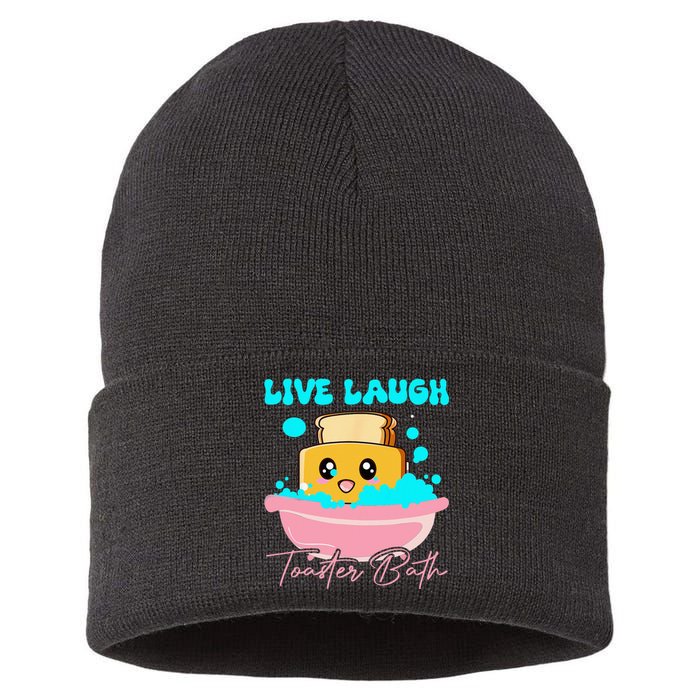 Live Laugh Toaster Bath Sustainable Knit Beanie