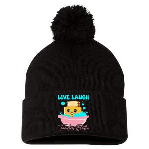 Live Laugh Toaster Bath Pom Pom 12in Knit Beanie