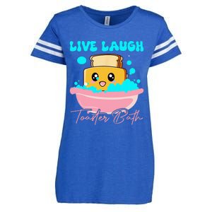 Live Laugh Toaster Bath Enza Ladies Jersey Football T-Shirt