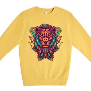 Leo Lion Tribal Premium Crewneck Sweatshirt