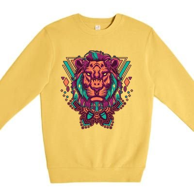 Leo Lion Tribal Premium Crewneck Sweatshirt