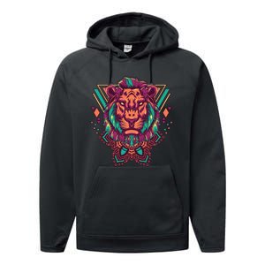 Leo Lion Tribal Performance Fleece Hoodie