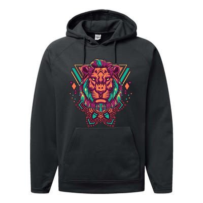 Leo Lion Tribal Performance Fleece Hoodie