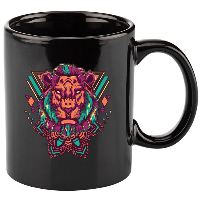 Leo Lion Tribal 11oz C Handle Ceramic Mug