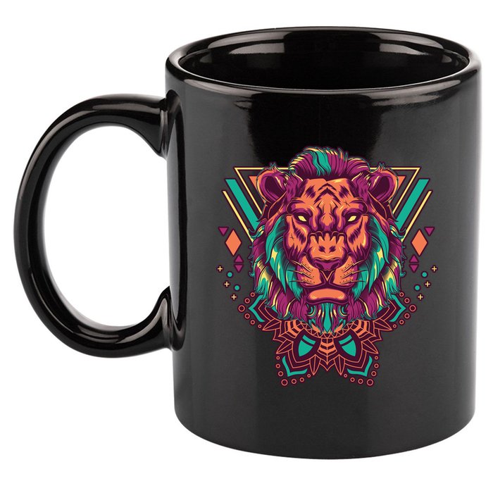 Leo Lion Tribal 11oz C Handle Ceramic Mug