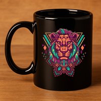 Leo Lion Tribal 11oz C Handle Ceramic Mug