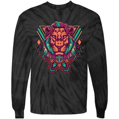 Leo Lion Tribal Tie-Dye Long Sleeve Shirt