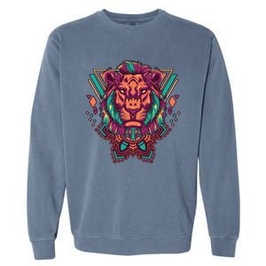 Leo Lion Tribal Garment-Dyed Sweatshirt