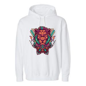 Leo Lion Tribal Garment-Dyed Fleece Hoodie